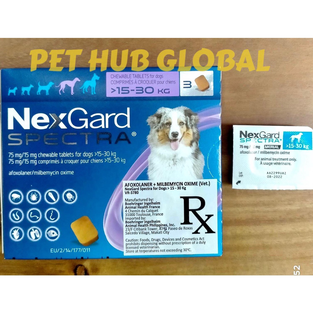 NEXGARD SPECTRA CHEWABLE TABLET FOR DOGS with STICKER | Shopee Philippines