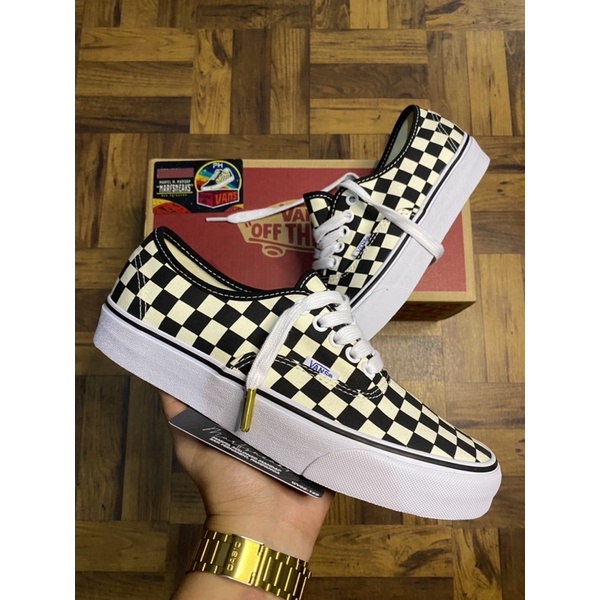Vans authentic checkerboard golden coast | Shopee Philippines