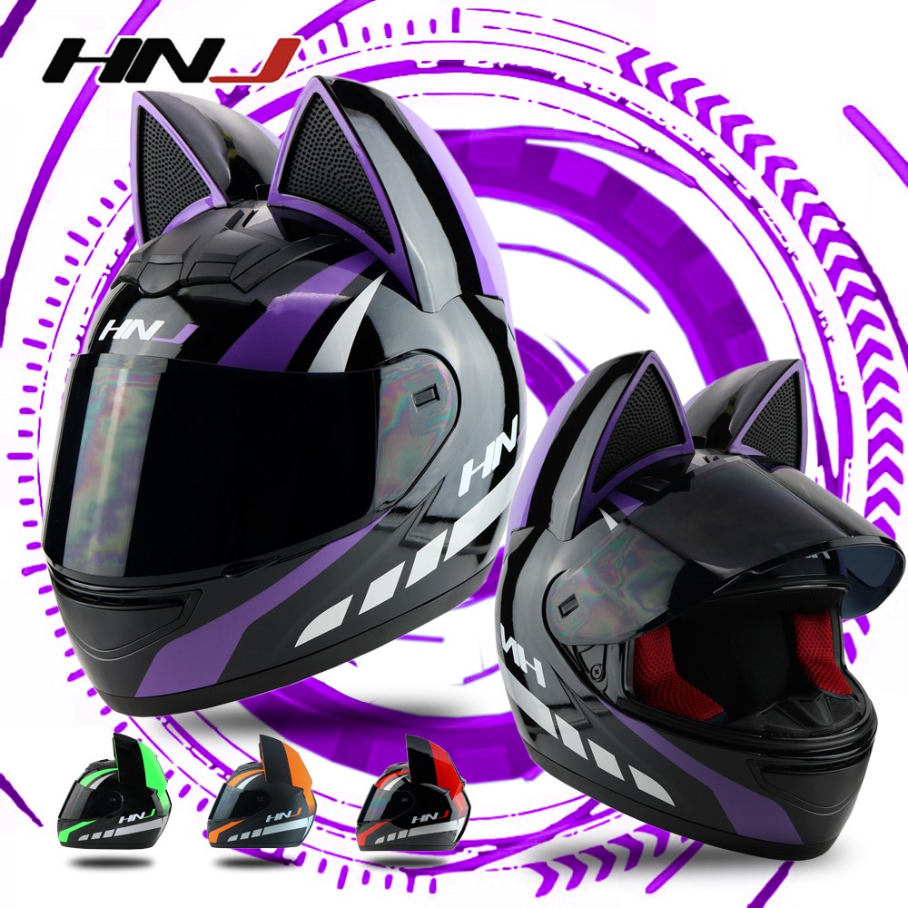 Motorcycle Helmet HNJ 902 Cat Full Face For Women With Icc Single Visor