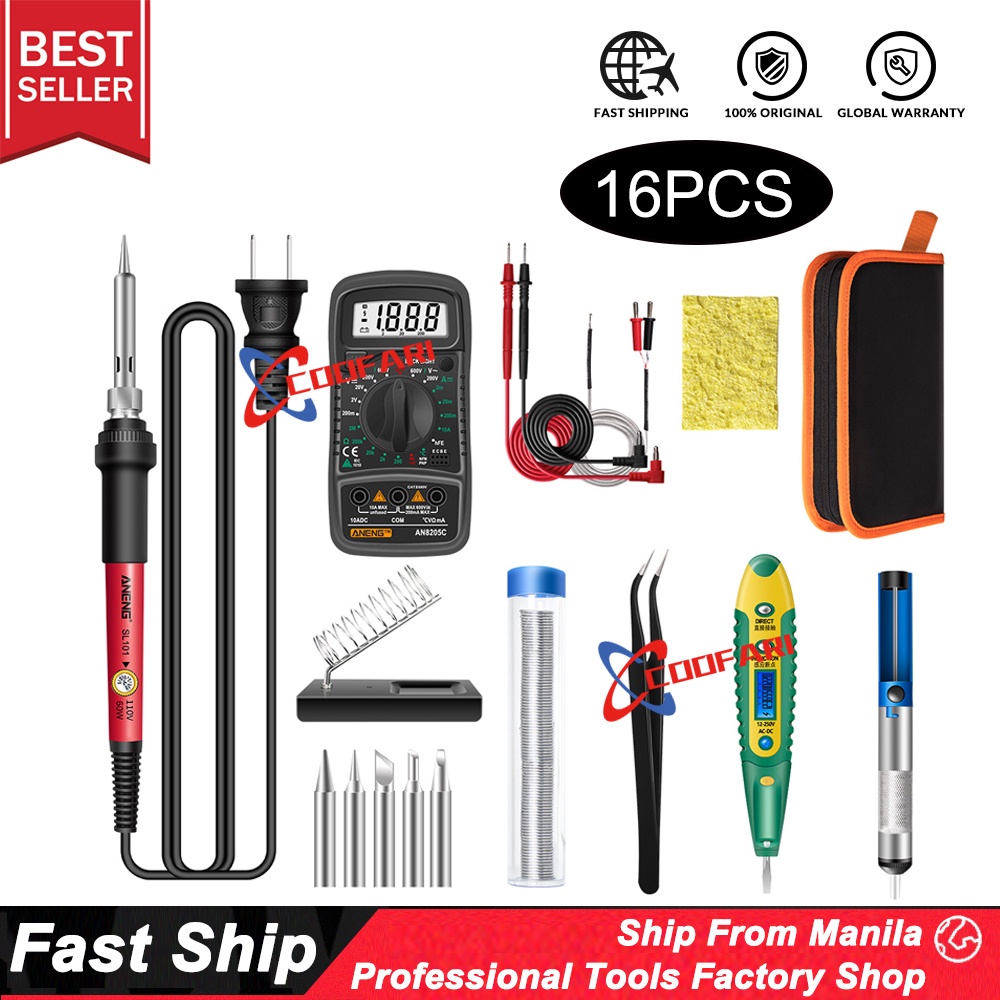 16pcs Electric Soldering Iron Kit Soldering Iron kit With Multimeter