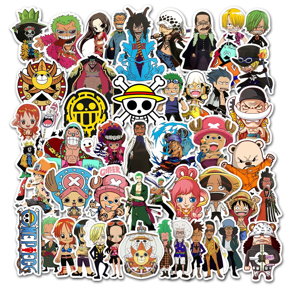 50pcs/bag Anime One Piece Luffy series graffiti stickers vinyl decals ...