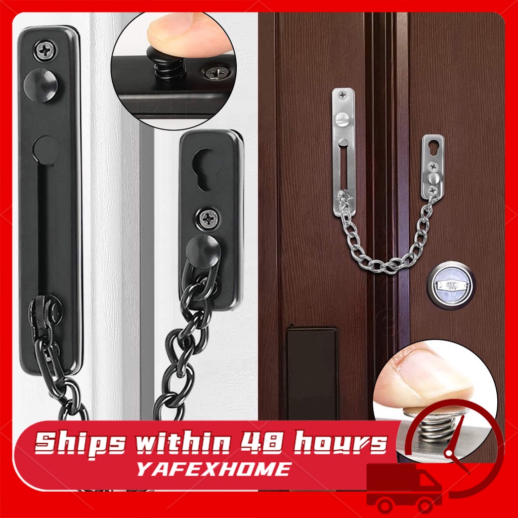 Home Security Door Chain Lock Stainless Steel Guard Slide Screws Anti ...