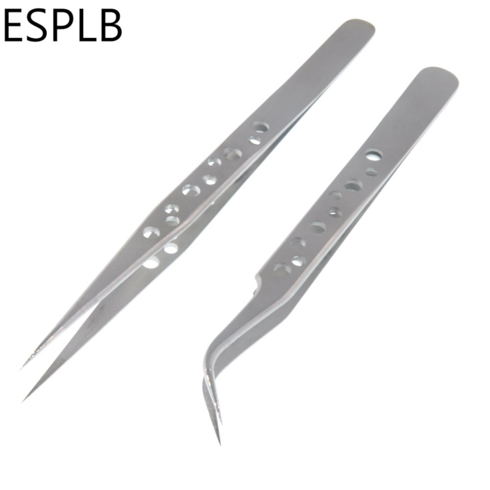 Matte Anti-static Curved Straight Tip Precision Tweezers Stainless ...