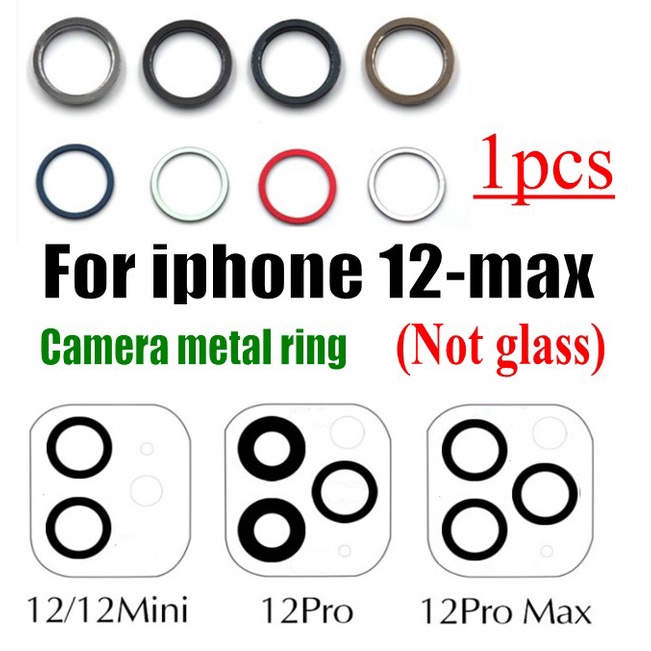 1pcs For iPhone 12 mini pro max High Quality Rear Back Camera iron Ring ...