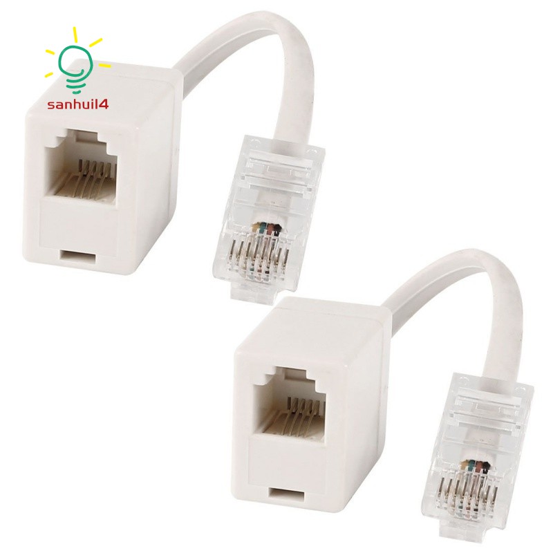 2 Sockets 8P4C RJ45 Male RJ11 6P4C to Female M / F Ethernet Phone ...
