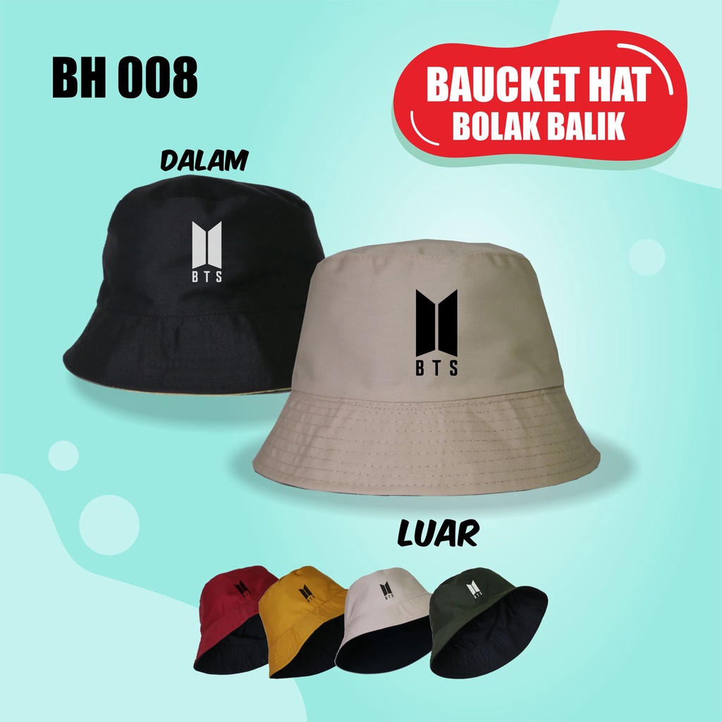 Bucket Hat BTS Reversible Bucket Hat Kpop Buckethat Korean Men Women