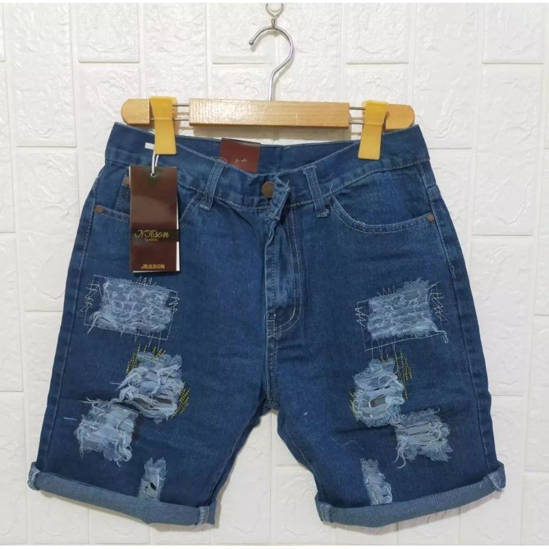 Korean Fashion Tattered Maong Short | Shopee Philippines