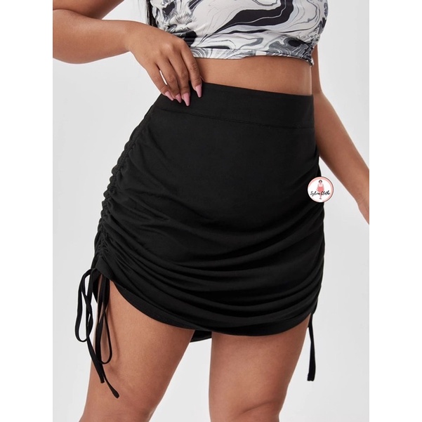 Syia PLUS SIZE Drawstribg Kt Side Skirt 339# | Shopee Philippines