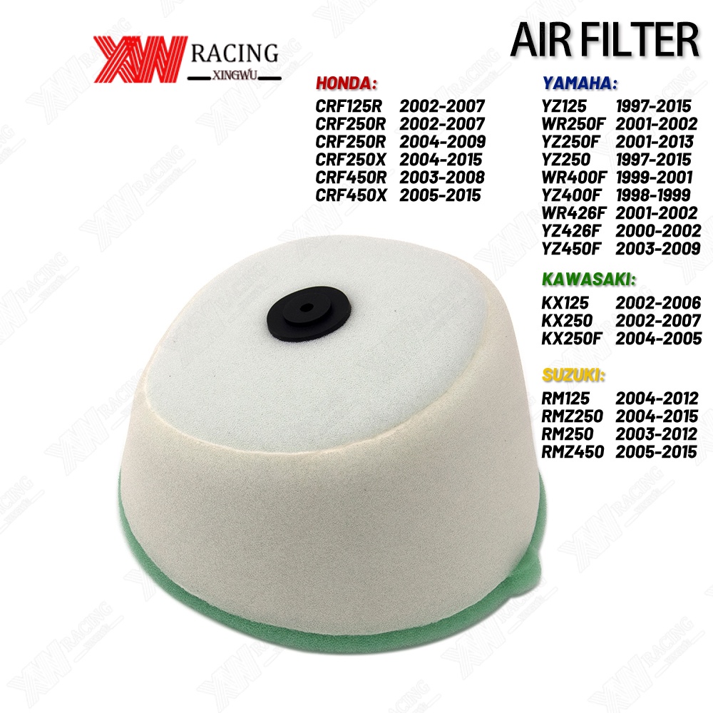 Motorcycle Dual Foam Air Filter Cleaner For KAWASAKI KX250F KX450F