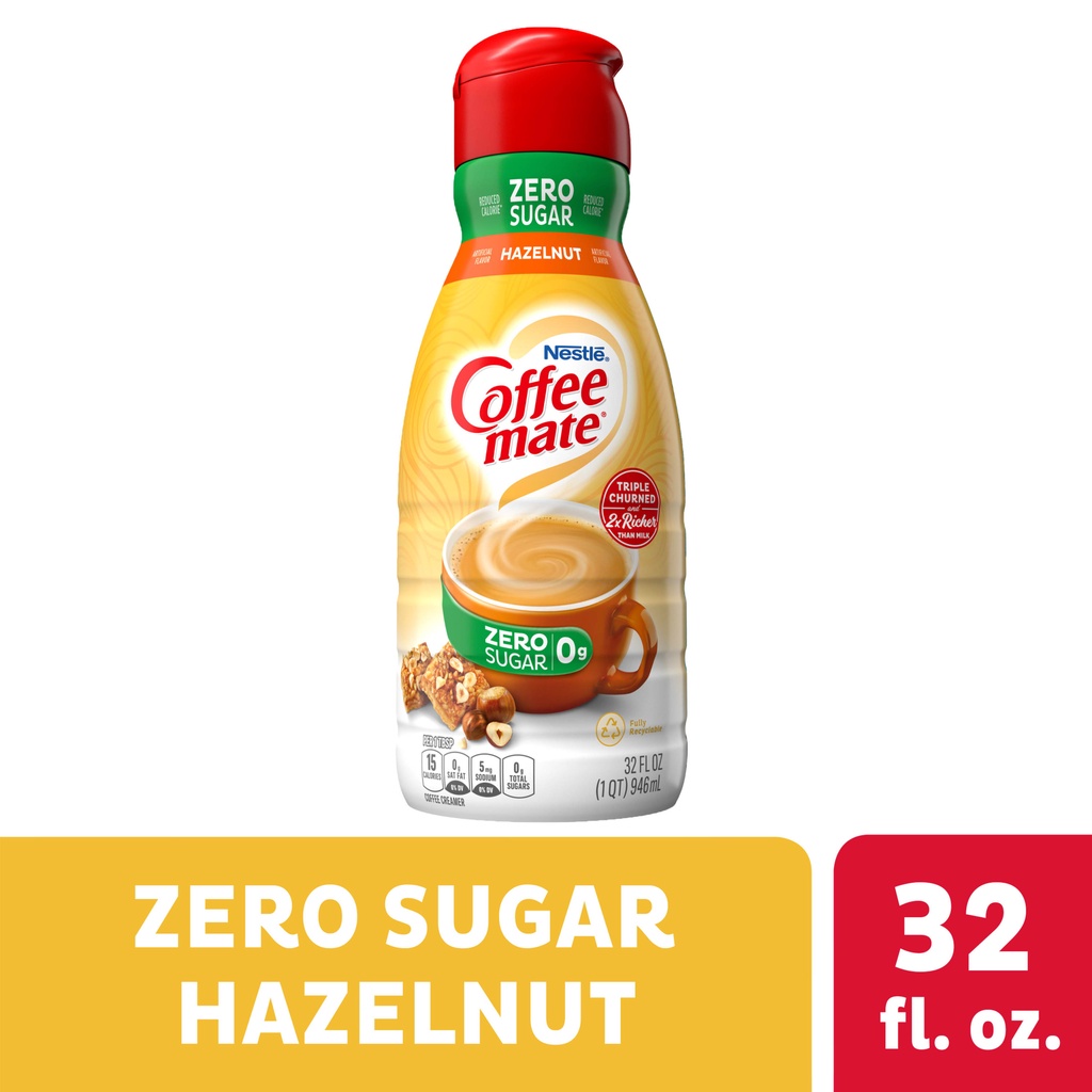 Nestle Coffeemate Hazelnut Zero Sugar Liquid Coffee Creamer 32 fl oz