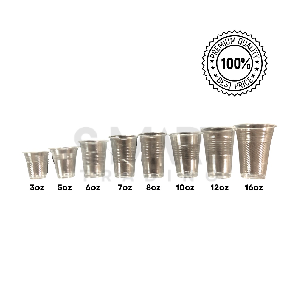50pcs] Disposable Plastic Cups (3oz/5oz/6oz/7oz/8oz/10oz/12oz/16oz