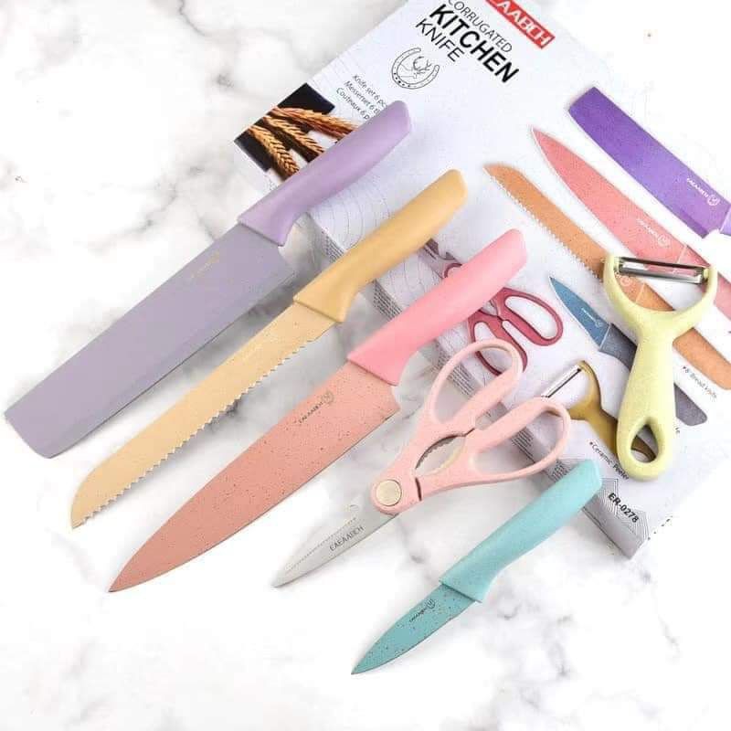 Kitchen Cute Knife Set 6pcs Knife Set Preety Color Stainless