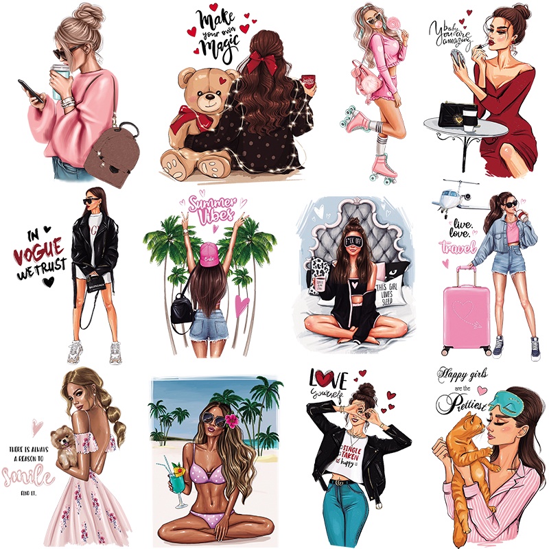 Fashion Woman Patches For T-Shirt Jeans Dresses Diy Hot Tear Thermal ...