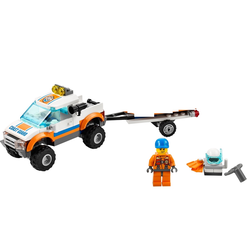 Lego City 60012: Coast Guard 4x4 Split Built Set (Without Diving Boat ...