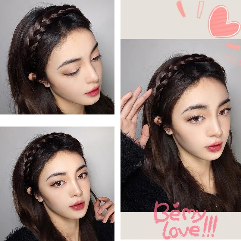 EMS fashion Korea Simulation Twist Braid Wig headband Handmade Fishbone ...