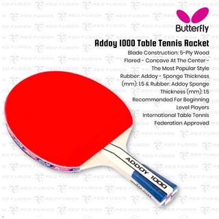 Butterfly Addoy 1000 Table Tennis Racket | Shopee Philippines