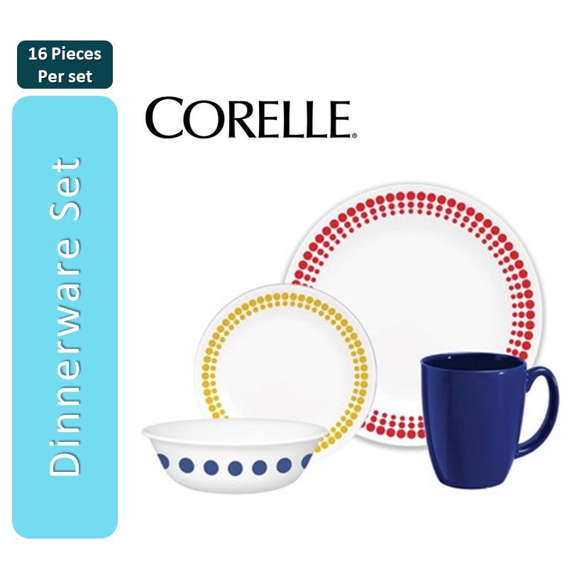 Corelle Livingware Spot On 16piece Dinnerware Set Shopee Philippines