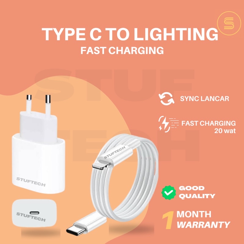 Lightning CHARGER USB C 20W (1 Package USB C 20W Adapter + Lightning
