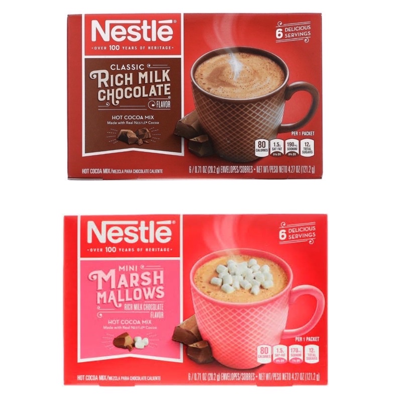 Nestle rich milk chocolate Or mini marshmallow 6 Sachets Per Box ...