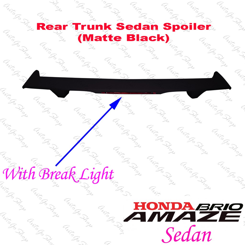 Honda Brio Amaze Rear Trunk Sedan Spoiler (Matte Black) Shopee Philippines