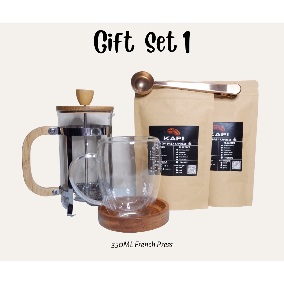 Coffee Gift Set 1/ (Coffee French Press, Coffee grounds, mug, coffee