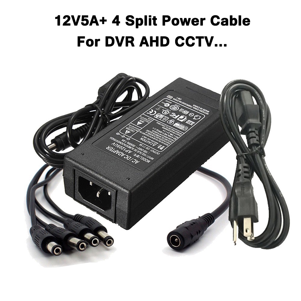 Dc V A Power Supply Adapter Split Power Cable For Cctv Security