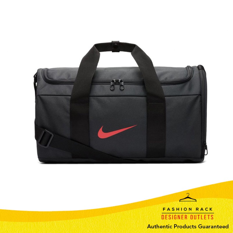Nike Team Women's Training Duffel Bag Dk Smoke Grey/Black/Track Red