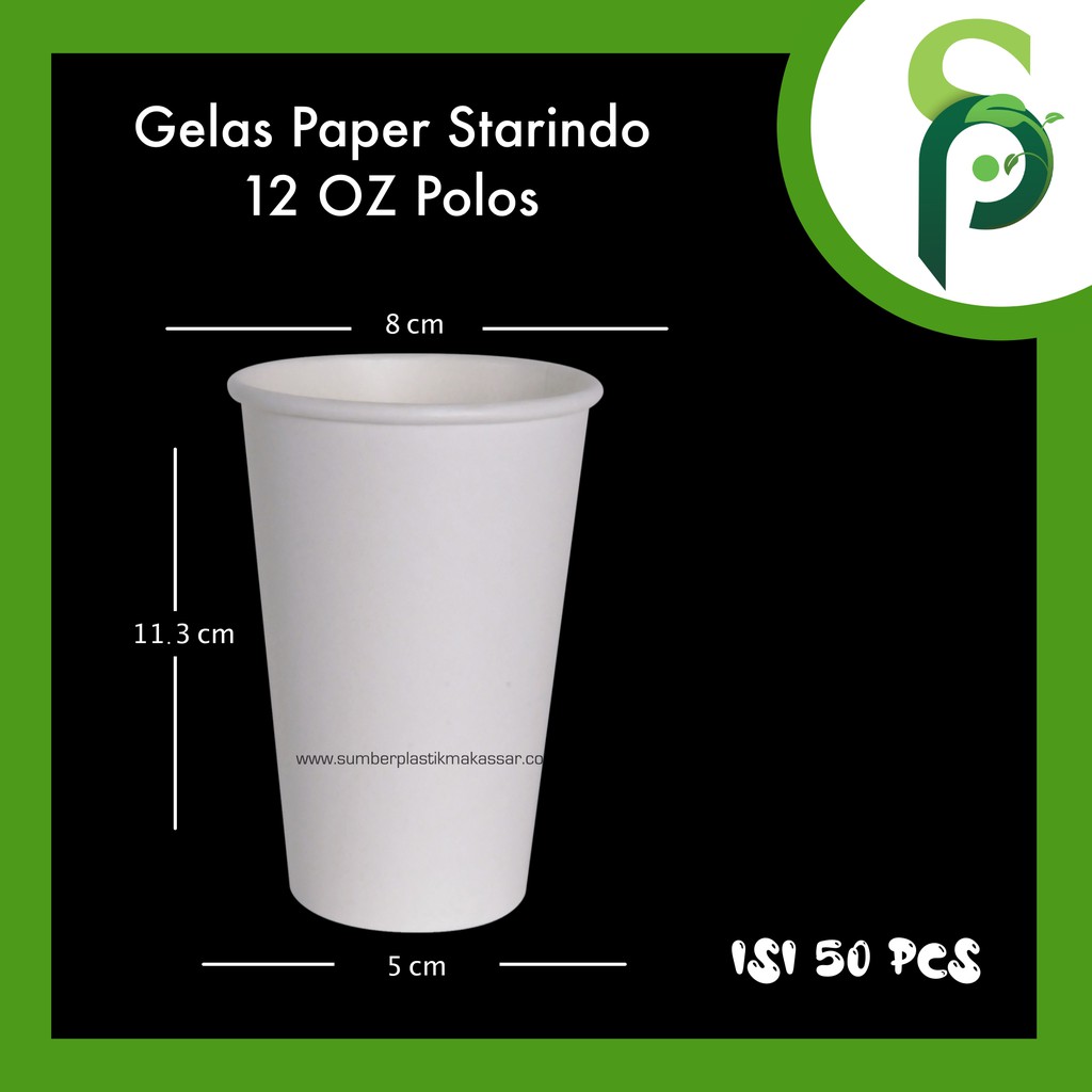 Starindo/imp 12oz PAPER Cups (Fill 50pcs)/makassar Plastic Source ...