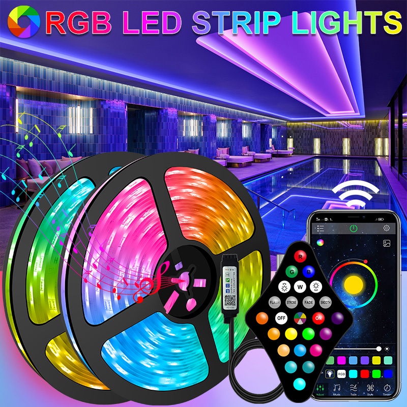 Bluetooth USB LED Strip Light RGB Neon Tape Diode Night Lighting Ribbon ...
