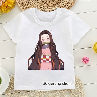 2021 Funny Nezuko Shirts Demon Slayer T Shirt Anime Clothes Boys Kawaii ...