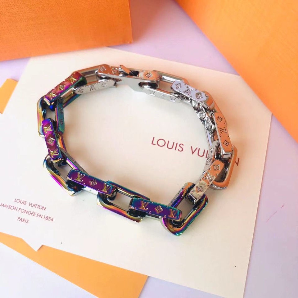 LOUIS VUITTON Donkey Home Leather Cord Bracelet Titanium Steel Genuine  Leather Presbyopic Women's Cl