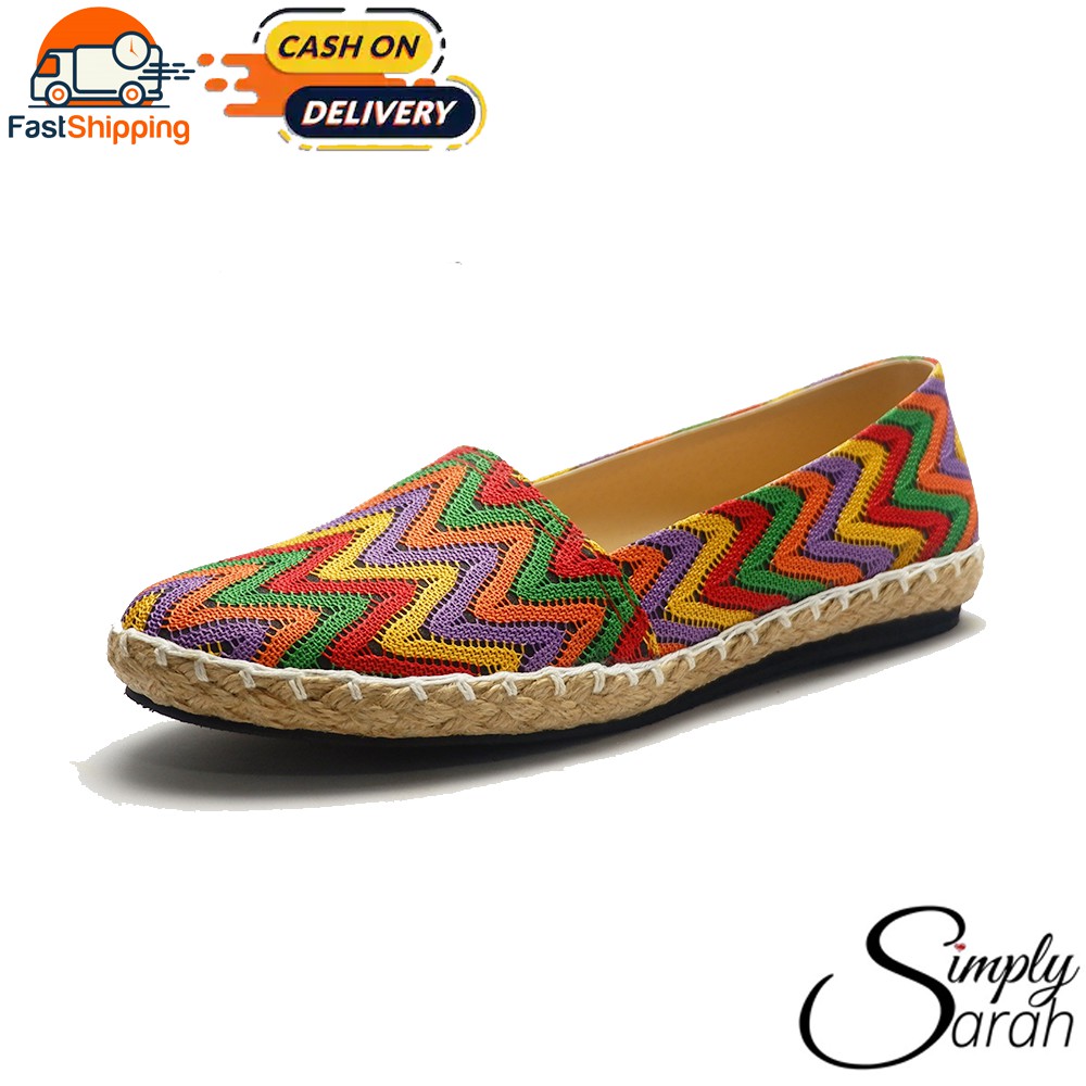 Marikina Made Maya Canvas Zigzag Pattern Espadrille Flat Shoes for ...