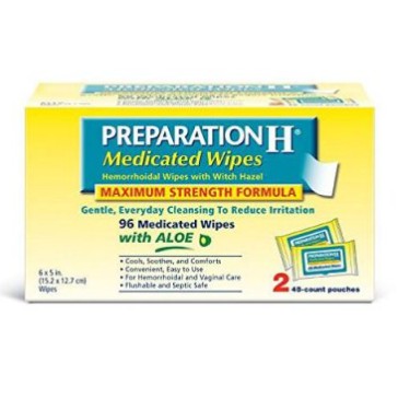 Preparation H Flushable Medicated Hemorrhoid Wipes, Maximum