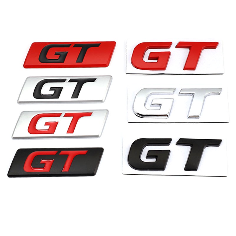 3D Zinc Alloy Metal GT Letters Logo Badge Emblem Car Fender Side Door ...