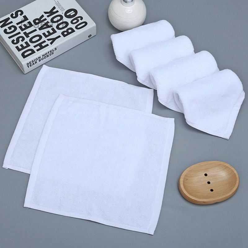 Pure Cotton White Small Square Towel Hand Towel Disinfection Face Towel  White Towel