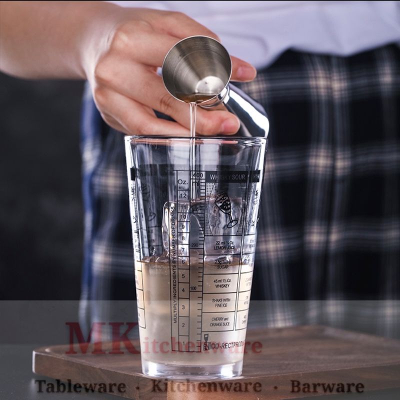 (MKitchenware) Stainless Steel Boston Shaker / Glass Measure Shaker ...