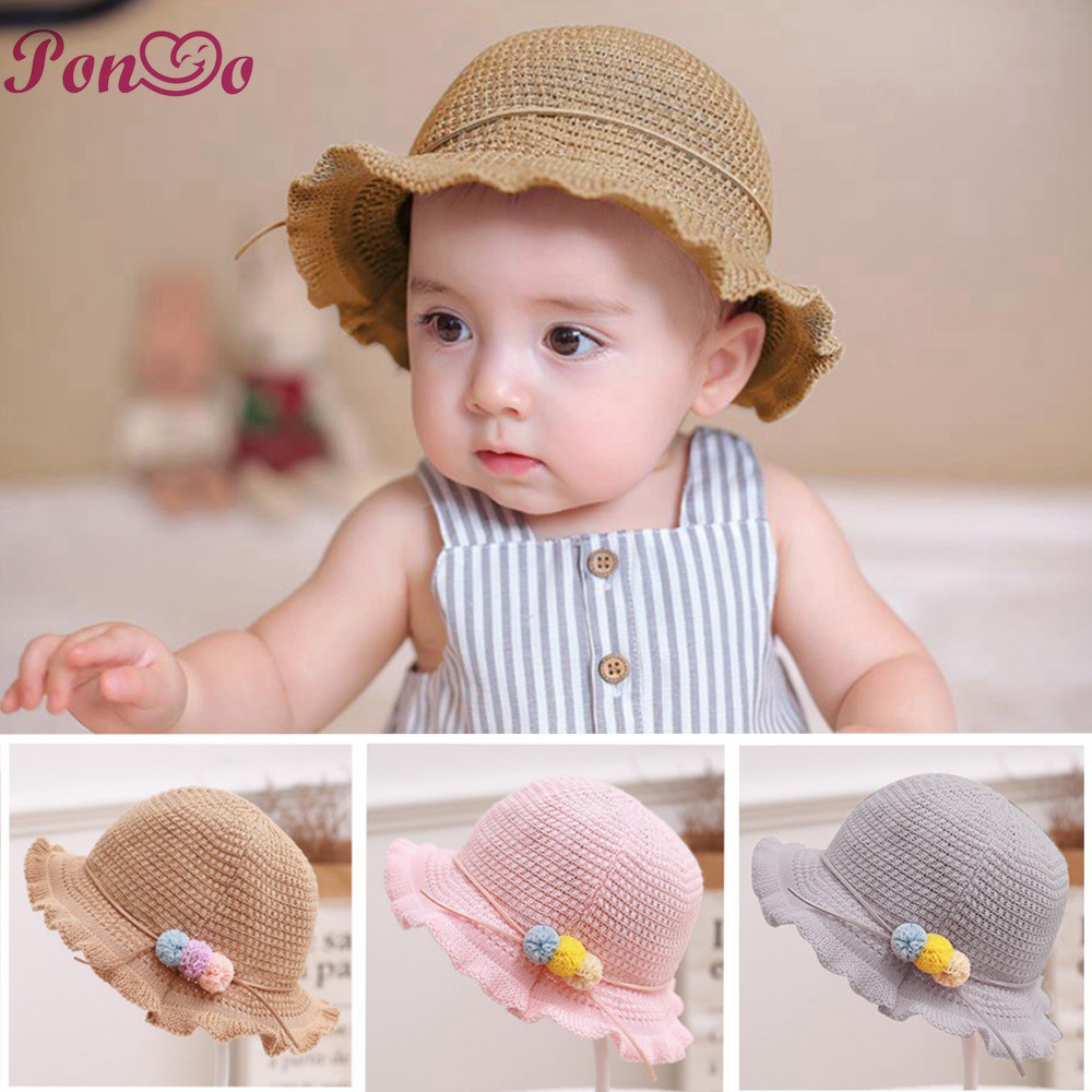 6 15M Baby Bucket Hat Girls Beach Straw Hats Kids Summer Thin Fisherman Hat Topi Baby Fashion Accessories