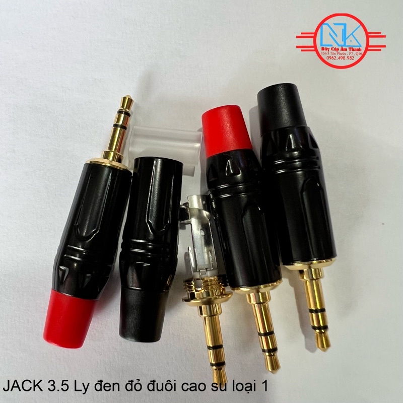 Red and black 3.5mm jack soldered with large hole 5-8mm | Shopee ...