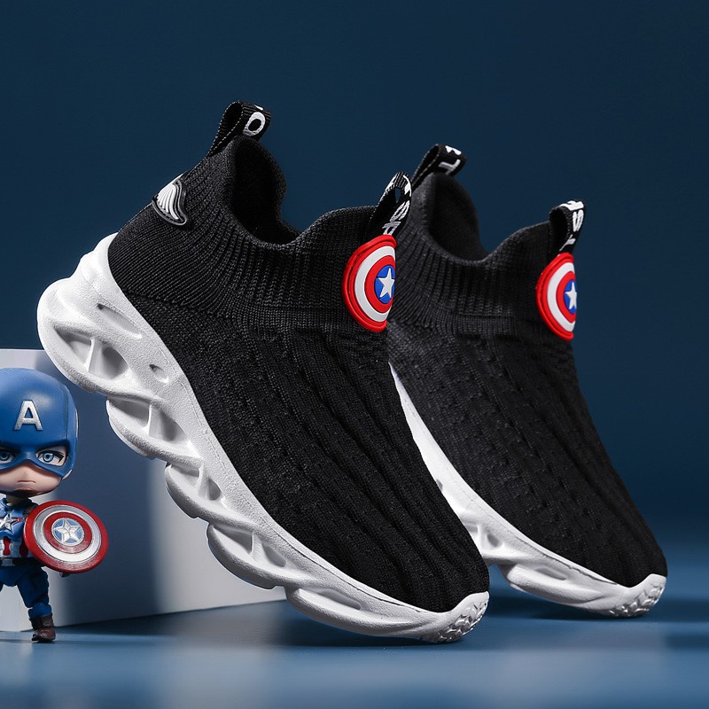 2022 Ready Stock Captain America Boy Shoes White Girl Shoes Kids Sport Shoes Children Shoes Shopee Philippines