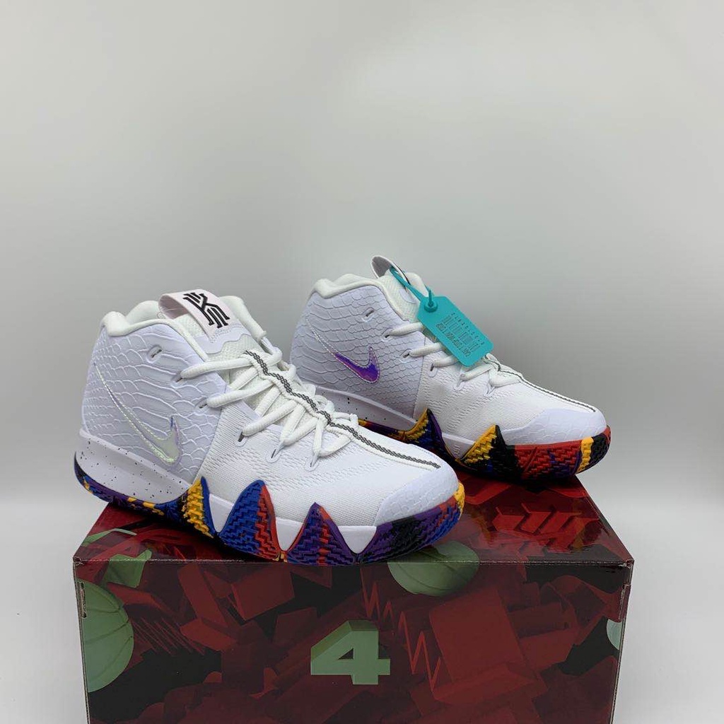 Kyrie 4 store white rainbow