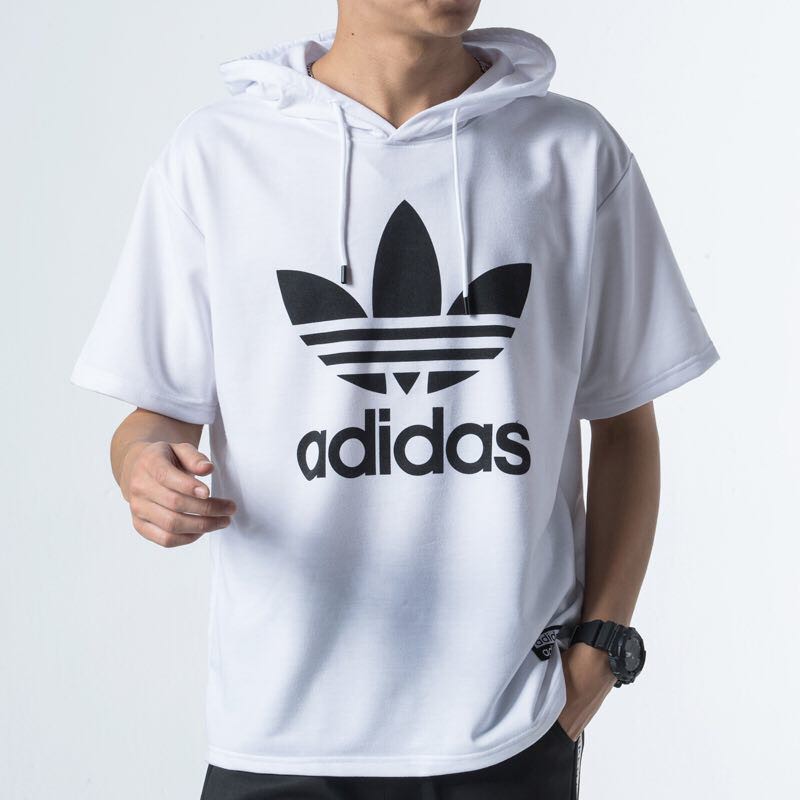 Adidas hooded sales t shirt