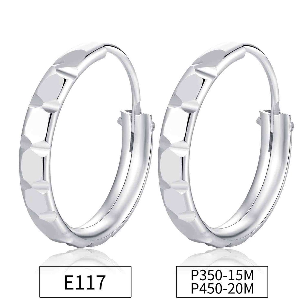 Morning Star Top Silver 925 Italy Silver Loop Earrings EMS650-EMS651 ...