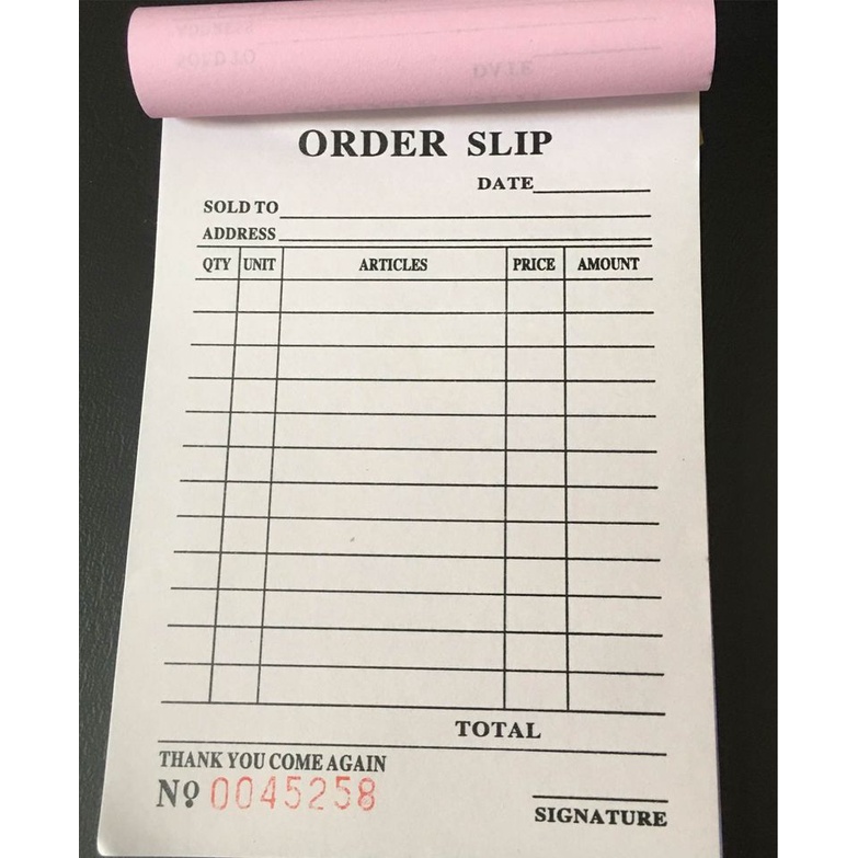 Sold to Receipt Resibo Normal and thick carbon paper S and L Size