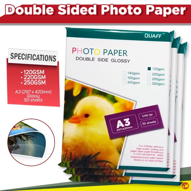 Quaff photo paper double sided glossy a3 size shopee philippines