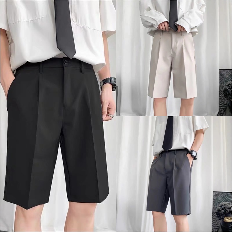 【S-XXXL】Korean style summer straight casual suit shorts men's loose ...