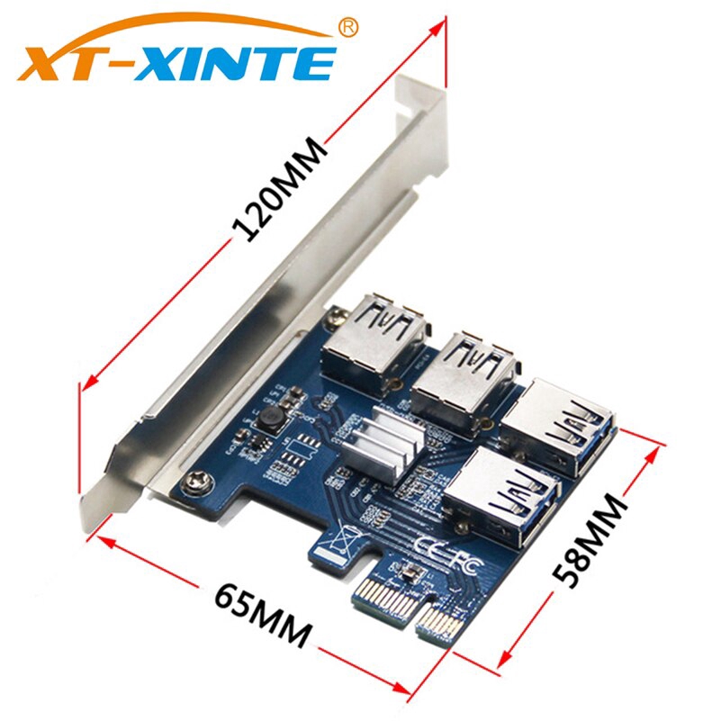 XT-XINTE PCI-E Riser Card USB 3.0 PCIe Port Multiplier Card PCI Express ...