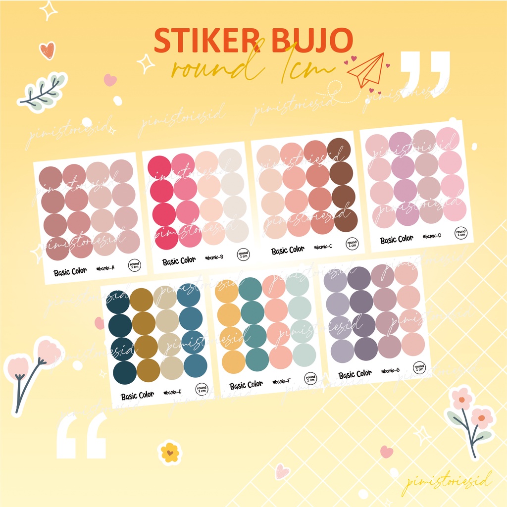 Bujo Journal Book Sticker BASIC COLOR PLANNER AESTHETIC | Shopee ...