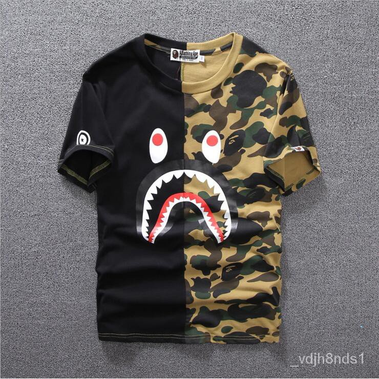 Bape half cheap camo tee