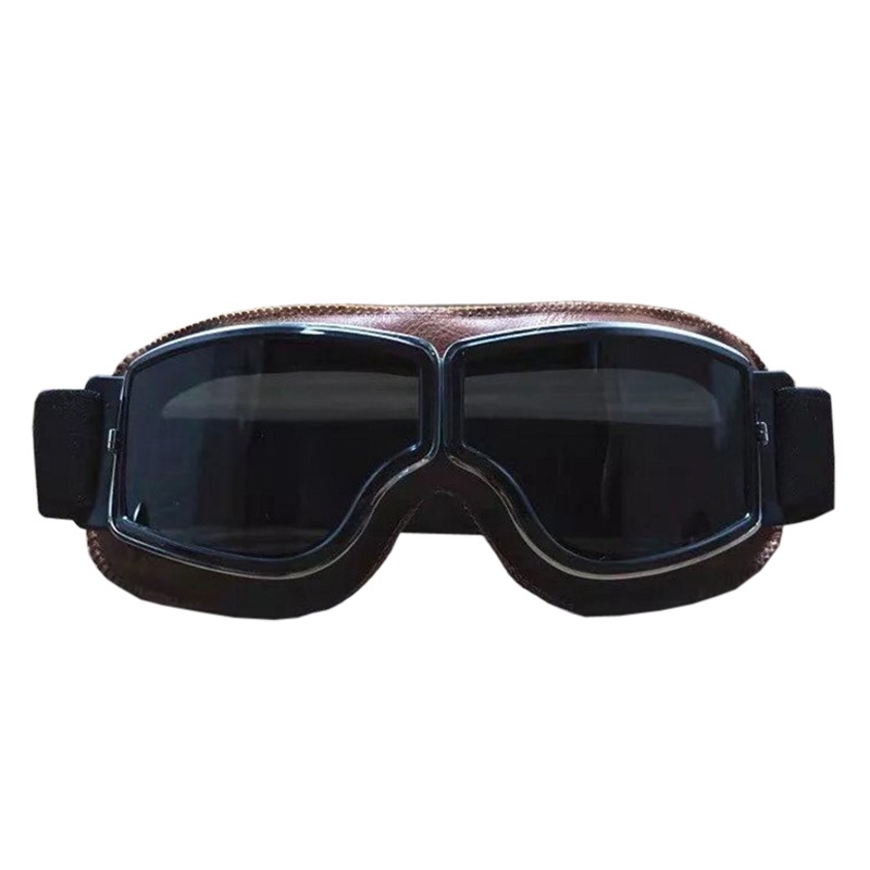 MOTO Leather Vintage Motorcycle Riding Goggles Retro Glasses Biker ...