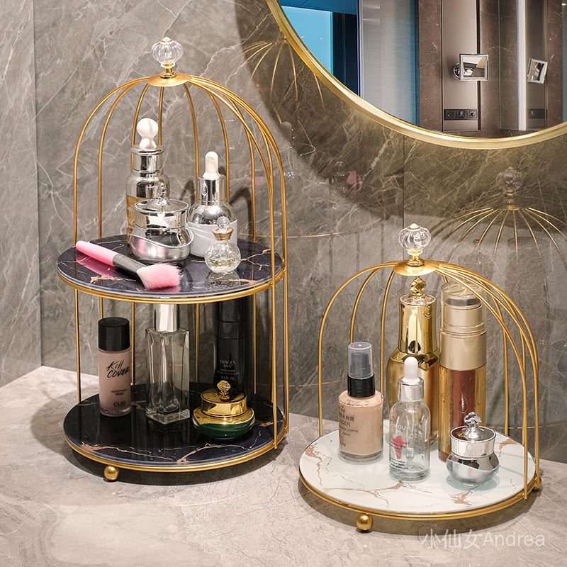 Toilet bathroom light luxury vanity countertop shelf storage rack box ...